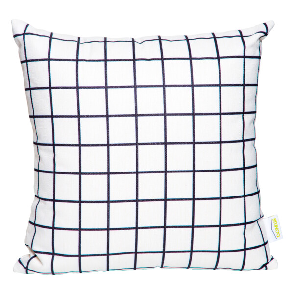 Domus: Grid Patterned Outdoor Pillow; (45x45)cm