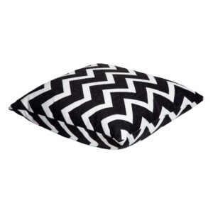 Domus: Black and White Zigzag Patterned Outdoor Pillow; (45x45)cm