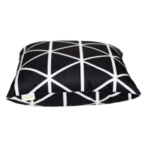 Domus: Black and White Triangle Print Outdoor Pillow; (45x45)cm