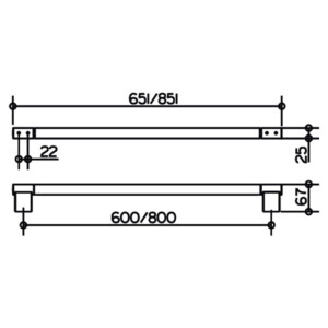 Keuco: Plan: Towel Rail, 800mm , Chrome Plated