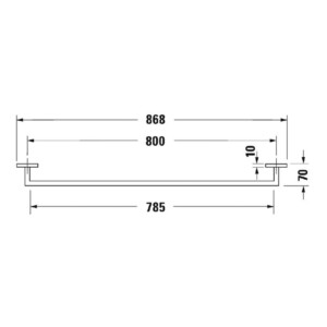 Karree: Towel Rail: 80cm, Chrome