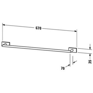 Karree: Twin Towel Rail: 60cm, Chrome