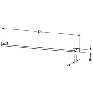 Karree: Twin Towel Rail: 60cm, Chrome