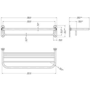 Towel Rack Double-Hotel, Chrome Plated