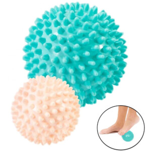 Massage Ball Set; 2pcs, Blue/Pink