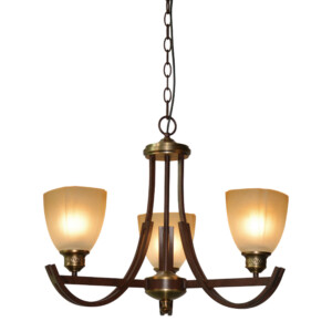Iron Ceiling Pendant Lamp: 3xE27, (15x25x22)cm, Brown