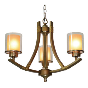 Round Coppery Iron Ceiling Pendant Lamp: 3xE27, (63.5 x 49)cm