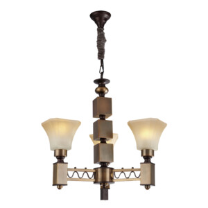 Square Coppery Iron Ceiling Pendant Lamp: 3xE27, (64 x 60)cm