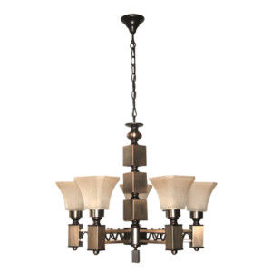 Square Coppery Iron Ceiling Pendant Lamp: 5xE27, (70 x 90)cm