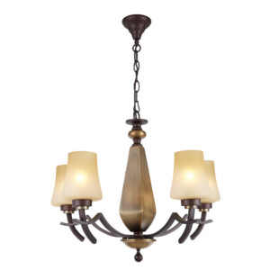 Round Long Coppery Iron Ceiling Pendant Lamp: 5xE27, (68 x 55)cm