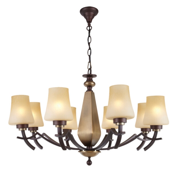 Round Long Coppery Iron Ceiling Pendant Lamp: 8xE27, (87 x 57)cm