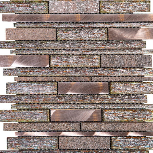 YDM-15298-3: Stone Mosaic Tile: (30.0x31.0)cm, Dark Brown