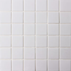 1001: Porcelain Mosaic Tile: (30.6x30.6)cm, Glossy White