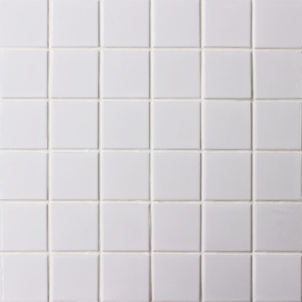 1001: Porcelain Mosaic Tile: (30.6x30.6)cm, Glossy White