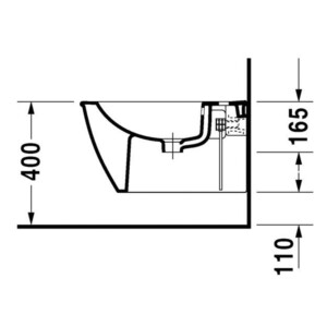 Darling N: Bidet, Wall Hung; 54cm White