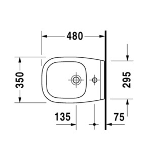 D-Code: Bidet, Wall Hung: Compact 48cm, White