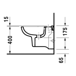 D-Code: Bidet, Wall Hung: Compact 48cm, White