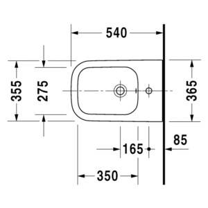 Happy D.2: Bidet: Wall Hung: 54cm, White