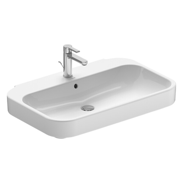 Happy D.2: Washbasin, 80cm: White ,1TapHole