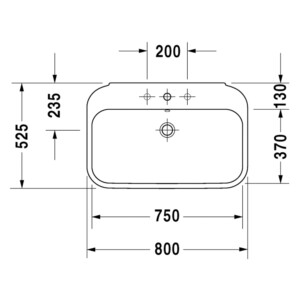 Happy D.2: Washbasin, 80cm: White ,1TapHole