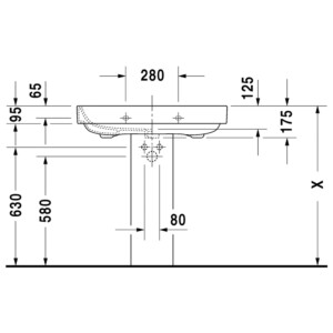 Happy D.2: Washbasin, 80cm: White ,1TapHole