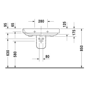 Happy D.2: Washbasin, 80cm: White ,1TapHole