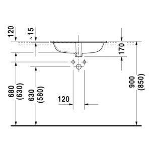 Happy D.2: Vanity Basin, 60cm:1Tap Hole, White