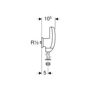 IR Urinal F/Valve exp,Matt Chrome Plated