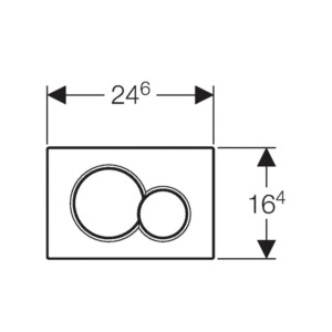 Actuator Plate; Alpha 01 For Dual Flush:  Matt Chrome Plated