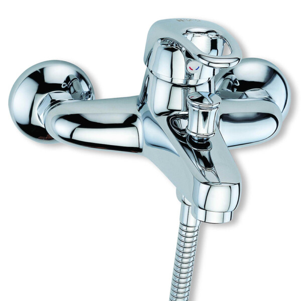 Alborg: Bath Mixer +Tel Shower, P/T, Chrome Plated