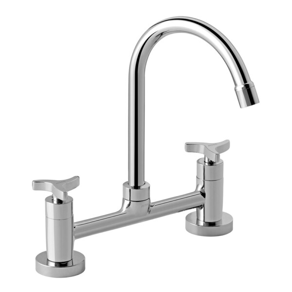 Docol: Trio Deck-Mounted Kitchen Mixer, Pillar Type Chrome Plated