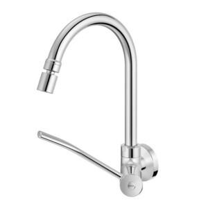 Docol: Benefit: Pillar-Mount High Spout Sink Tap; Single Lever Chrome Plated