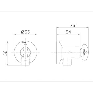 Docol: Restricted Action Flow Control Valve, 1/2in Chrome Plated