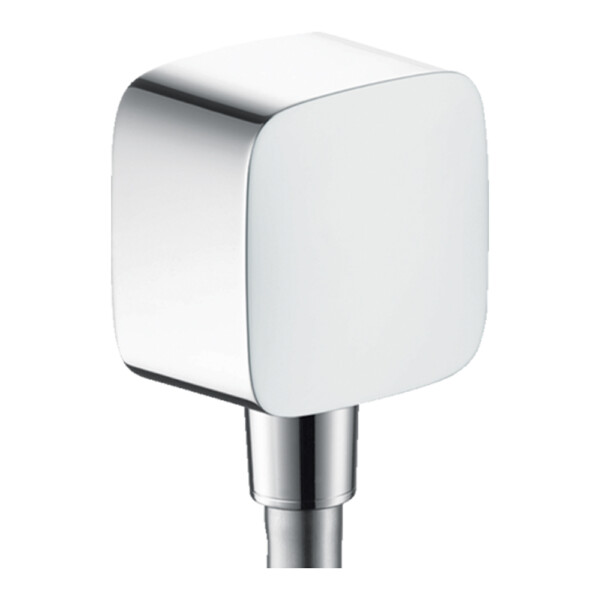 Fixfit E: Wall Outlet With Non-Return Valve And Synthetic Joint, DN15: Chrome Plated