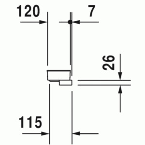 Open Space B: Shower Basket (Left) With Handle 325x115mm; Chrome Plated/Anthracite