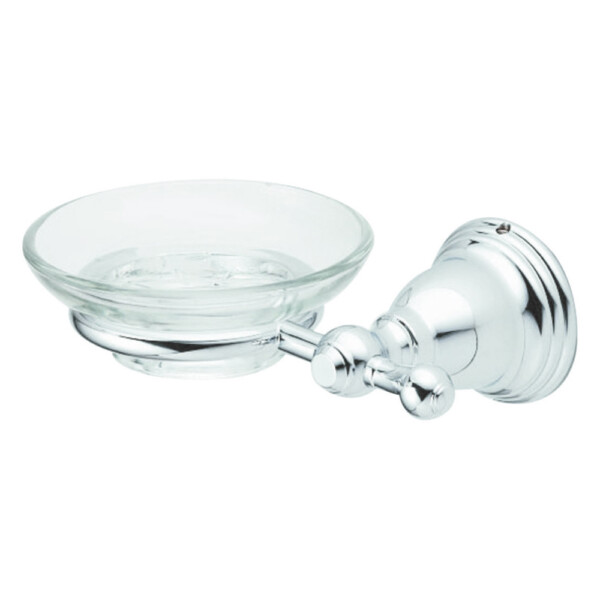 Classic: Soap Dish, Glass: Chrome Plated