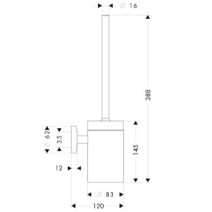 Logis : Toilet Brush + Holder, Chrome Plated