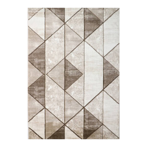 Aura Abstract Triangle Pattern Carpet  Rug, (80x150)cm, Brown