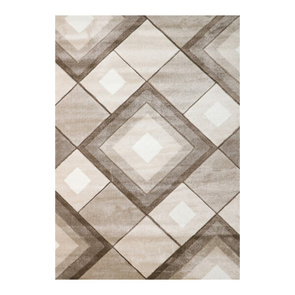 Aura Diamond Brown Carpet Rug, (80x150)cm