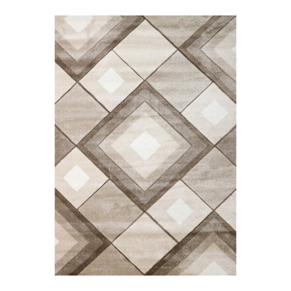 Aura Diamond Brown Carpet Rug, (160x230)cm