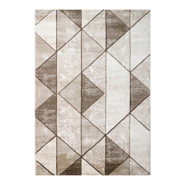 Aura Abstract Triangle Pattern Carpet Rug, (200x290)cm, Brown
