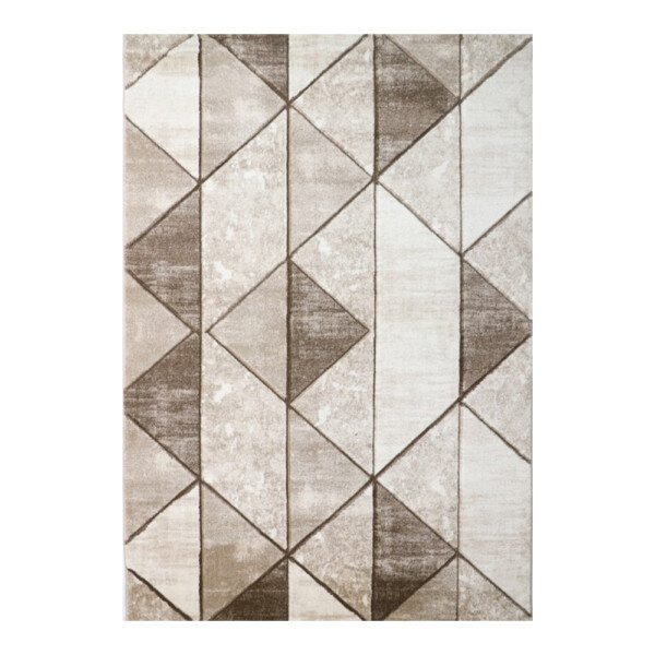 Aura Abstract Triangle Pattern Carpet Rug, (240x340)cm, Brown