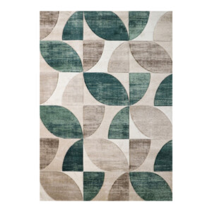 Aura Abstract Leaves Pattern Carpet Rug, (300x400)cm, Green/Grey