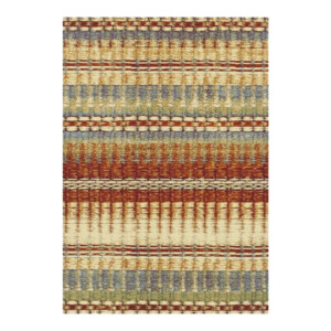 Cashmere Merino Abstract Blue/Brown Carpet Rug, (80x150)cm