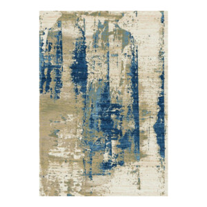 Cashmere Merino Blue/Grey Patterned Carpet  Rug, (160x230)cm