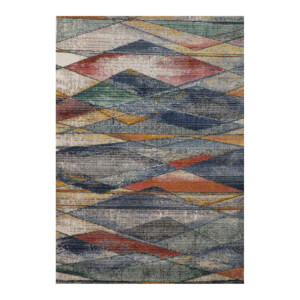 Latte Triangular Geometry Patterned Carpet Rug, (80x150)cm