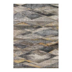 Latte Spanish Grey/Rust Carpet Rug, (80x150)cm