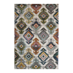 Latte Colorful Geometric Kilim Carpet Rug, (80x150)cm