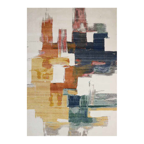 Latte Abstract Multicolor Carpet Rug, (160x230)cm