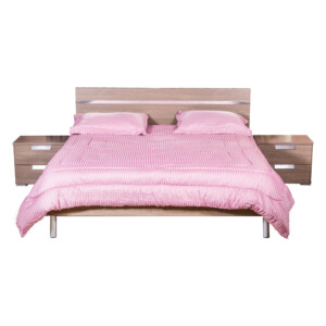 Wood Bed + 2 Night Stand, (180x200)cm, Grey Oak